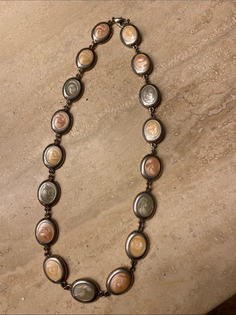 Multicolor Cameo Link Necklace - Elegant Women’s Jewelry